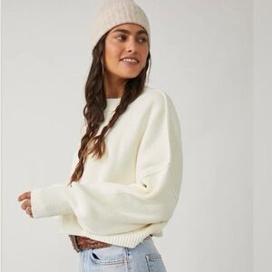 Free People Easy Street Crop Sweater Size M